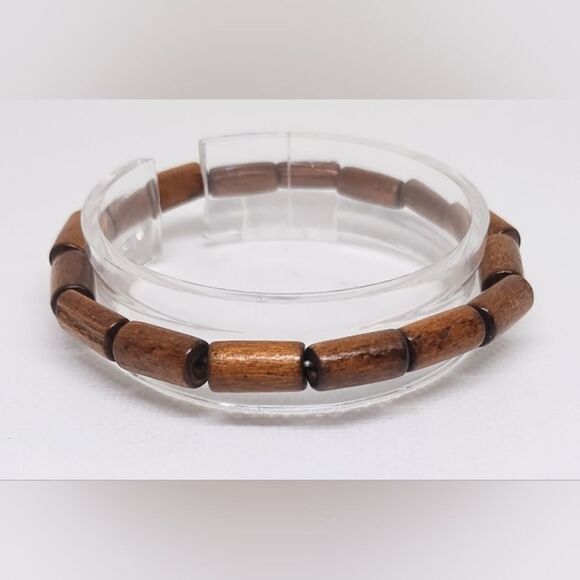 Men's bracelet beaded beads brown new e48 - Picture 1 of 1
